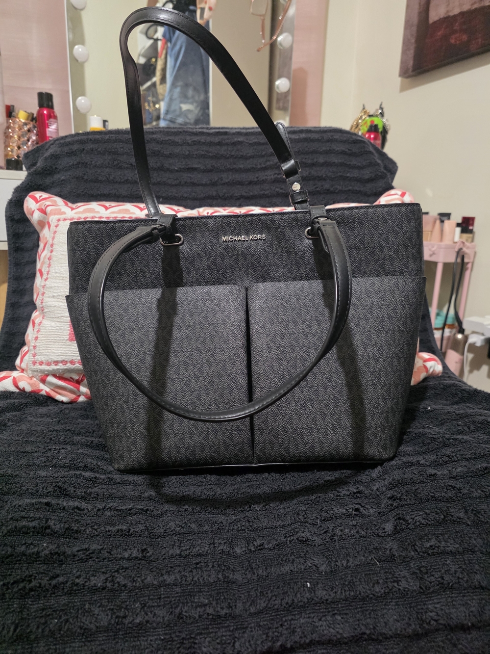 Michael Kors Black Logo-Print Tote